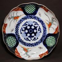 赤絵染付染付大皿　/438