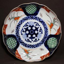 赤絵染付染付大皿　/438