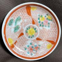 牡丹に竹梅図印判小皿　/1730