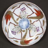 桔梗図染付小皿　/2148