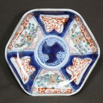染付印判六角小皿　/2149