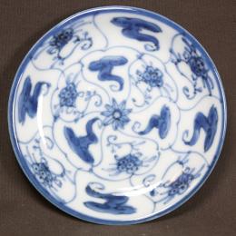 霊芝紋染付小皿　/2152