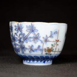 蝶に麒麟図染付小向付　/311