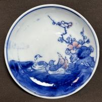 梅におしどり図印判小皿　/1888