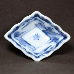 染付菱形豆皿　/475