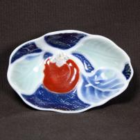 柿図染付豆皿　/485