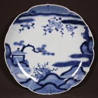 松竹梅図古伊万里染付大皿　/441