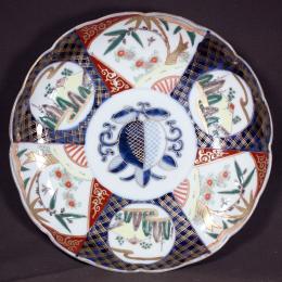 松竹図赤絵染付大皿　/445