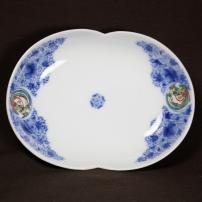 鳳凰巣染付変形皿　/565