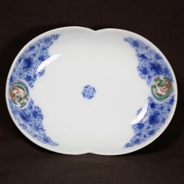 鳳凰巣染付変形皿　/565