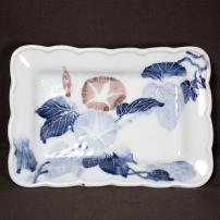 朝顔図染付変形皿　/567