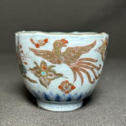 桐に鳳凰図染付小向付　/282