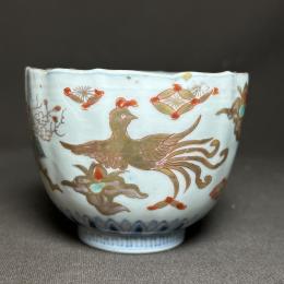 桐に鳳凰図染付向付　/283