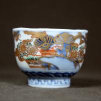 松に鶴図染付小向付　/321