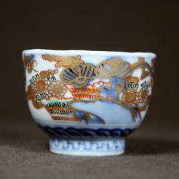 松に鶴図染付小向付　/321