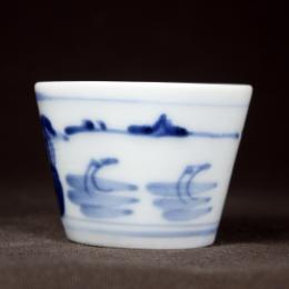 山水図染付蕎麦猪口　/325