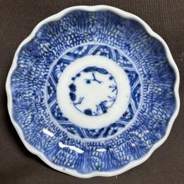 微塵唐草図染付小皿　/2074