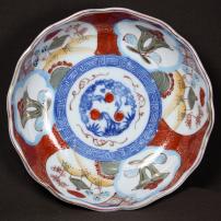 兜に松竹梅図染付なます皿　/767
