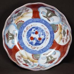 兜に松竹梅図染付なます皿　/767