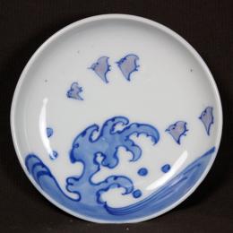 波千鳥図染付小皿　/2159