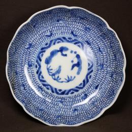 微塵唐草染付なます皿　/772