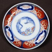 松竹図赤絵染付小皿　/2162