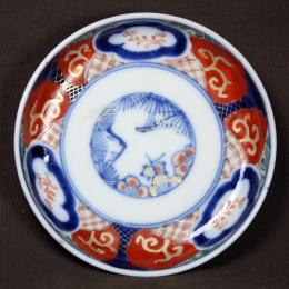 松竹図赤絵染付小皿　/2162