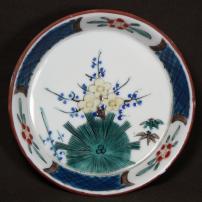 松竹図染付小皿　/2167