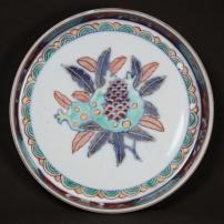 ザクロ図染付小皿　/2170