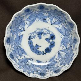 古伊万里線描き染付なます皿　/709