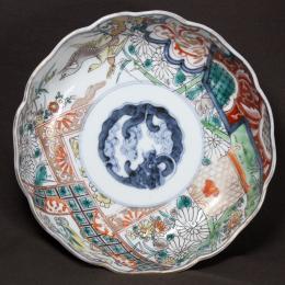龍に鳥図染付なます皿　/776