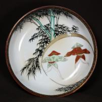 竹に人物図染付なます皿　/777