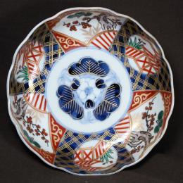 松竹図赤絵染付なます皿　/778