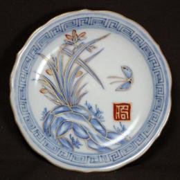 蝶図染付小皿　/2182