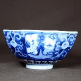 山水図染付小鉢　/350