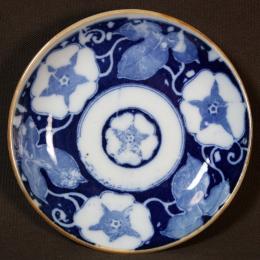 朝顔図印判小皿　/2093