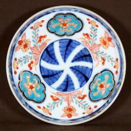 花図赤絵染付小皿　/2217
