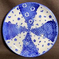 幾何学模様に捻り紋印判小皿　/1660