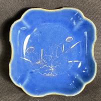 瑠璃変形豆皿　/385