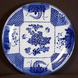 花に蝶図印判大皿　/429