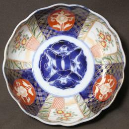 小菊図赤絵染付なます皿　/749