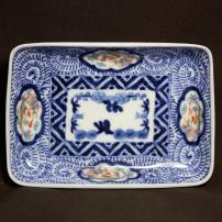 蛸唐草図染付変形皿　/551