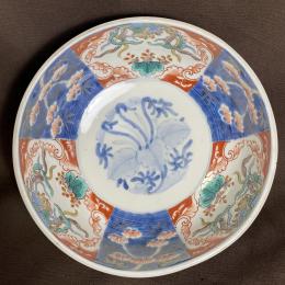 桐に鳳凰図染付赤絵丼鉢　/197