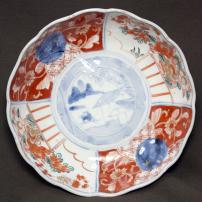 椿図赤絵染付なます皿　/751