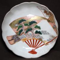 扇子図染付なます皿　/753