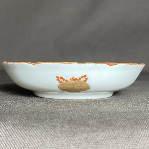 人物に鶴図染付金彩豆皿 九谷焼 /342│埼玉県熊谷市のの骨董品