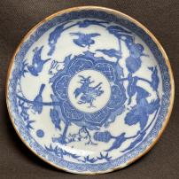 兎に鳩図印判小皿　/1837