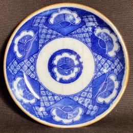 松に菱形紋様印判小皿　/1505